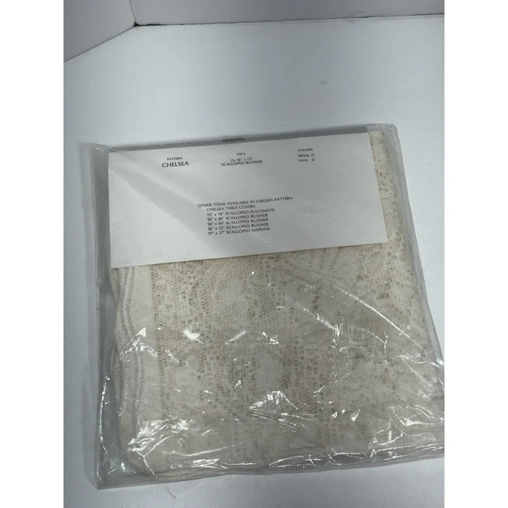 Woven‎ Nottingham Scalloped Lace Runner by Table Charm Chelsea New